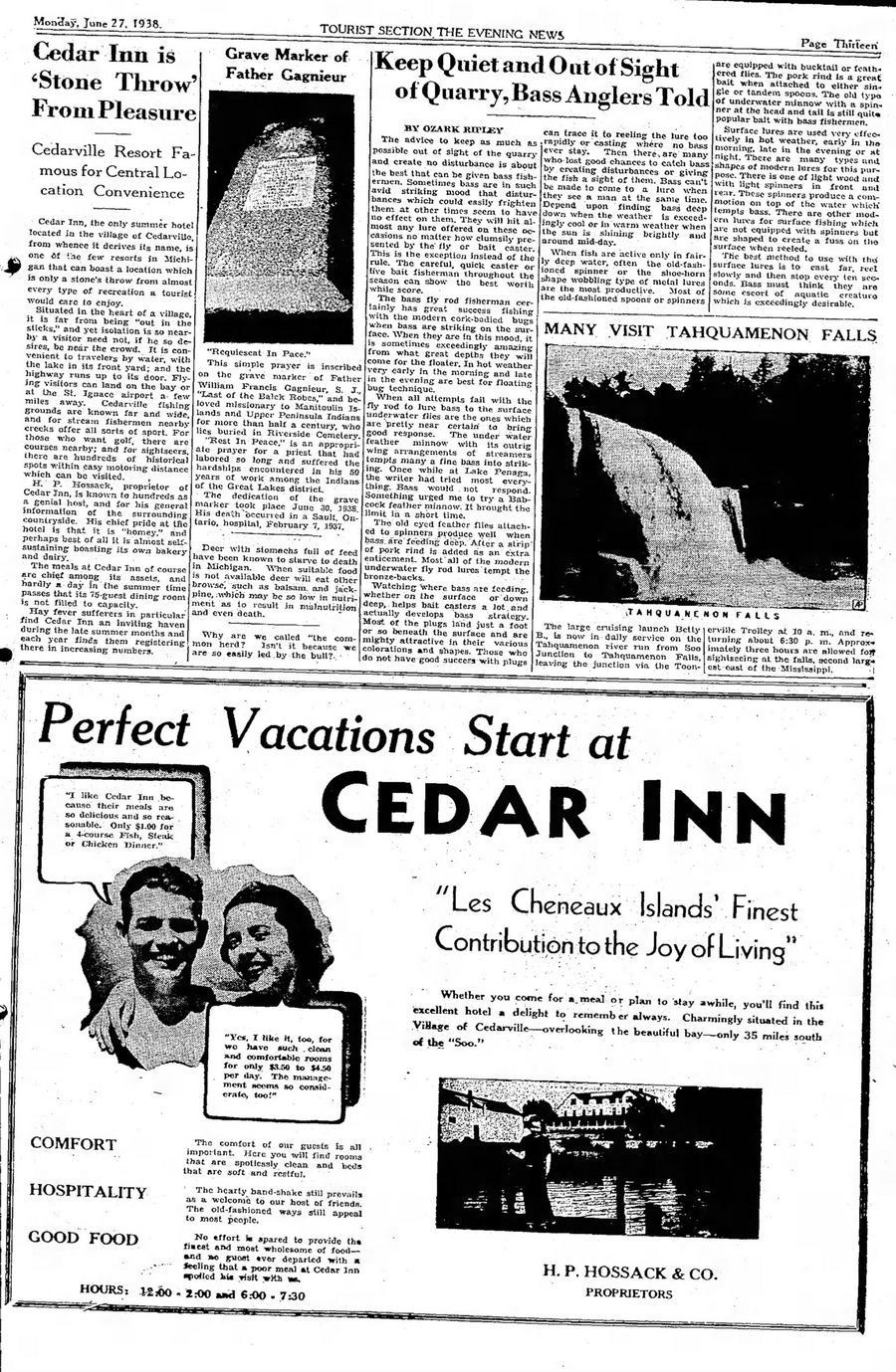 Cedar Inn - 1938 Ads And Article (newer photo)